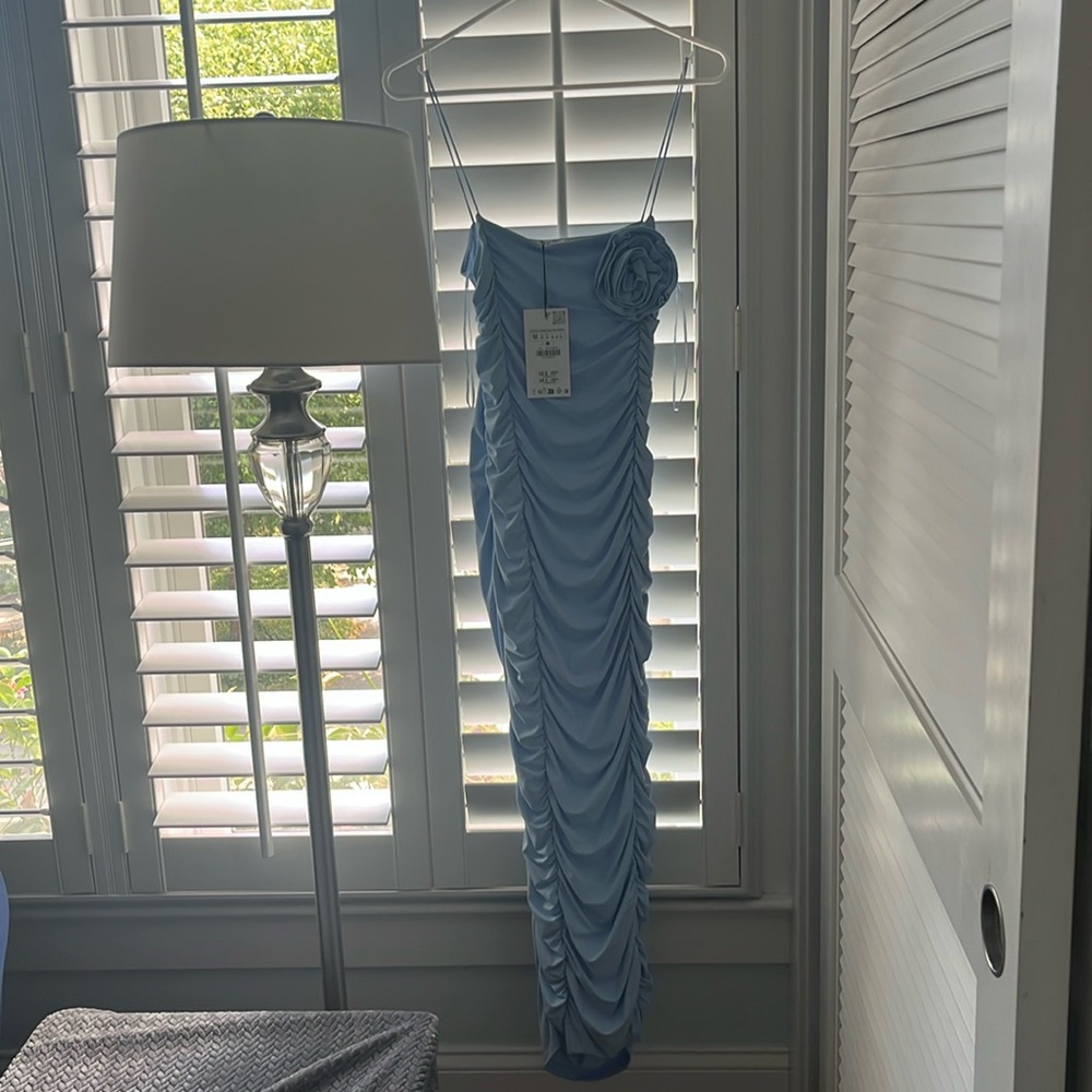 Zara light blue maxi/mini dress